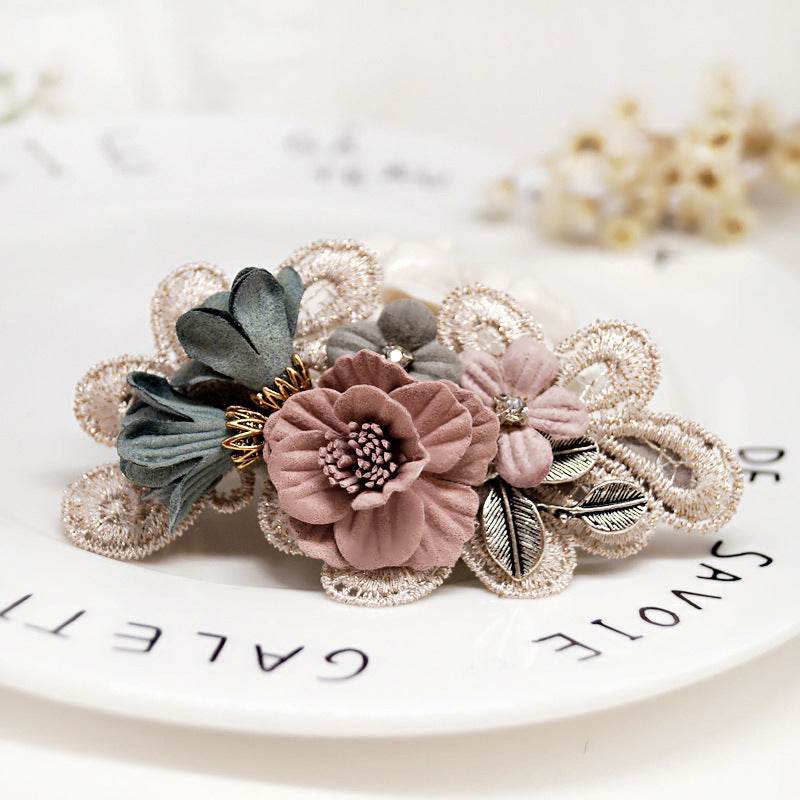 Elegant Handmade Bow Hair Accessories - Pearl Flower Hair Ring 2025 - Buy Center
