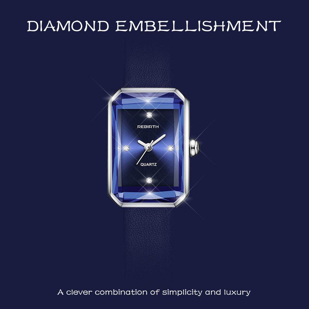 Exquisite Square Diamond Quartz Watch - Stylish & Waterproof for Women - Buy Center