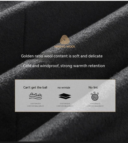 Winter Woolen Men's Slim Trench Coat - Thick Warm Casual Jacket 2025 - Buy Center
