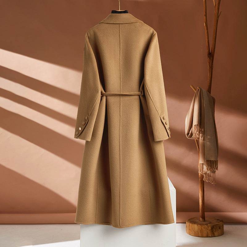 Buycenter Women's Wool Blend Cashmere Coat - Autumn Winter Long Design - Buy Center
