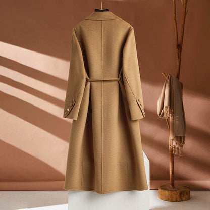 Buycenter Women's Wool Blend Cashmere Coat - Autumn Winter Long Design - Buy Center