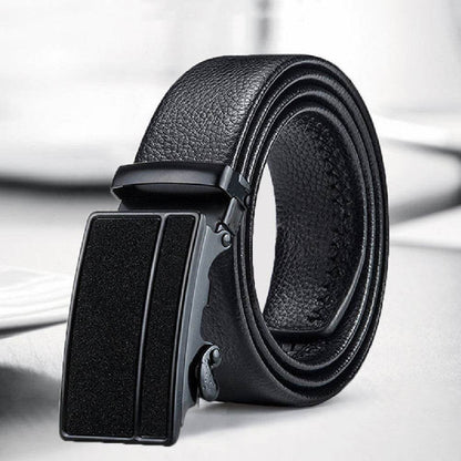 Black Bales Catch Men's Belt - Stylish Imitation Leather, Electroplated Design - Buy Center