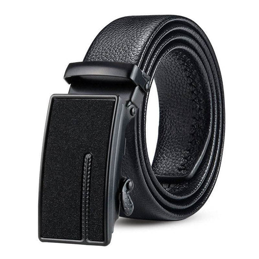 Black Bales Catch Men's Belt - Stylish Imitation Leather, Electroplated Design - Buy Center