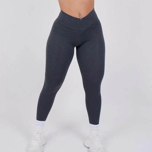 Women's Hip Wicking Yoga Pants - Stylish Fitness Leggings in Gray & Green - Buy Center