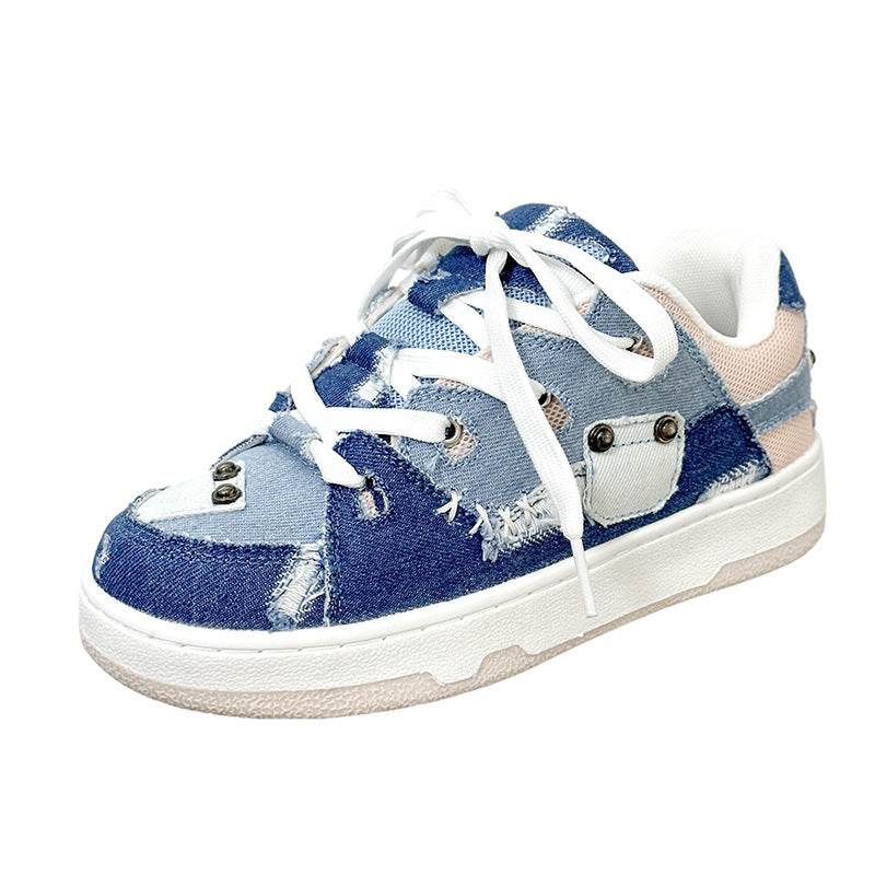 Denim Canvas Cold Glue Shoes - Breathable Low Top Casual Footwear - Buy Center