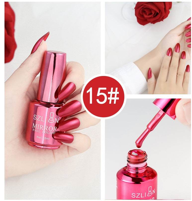 12-Color Mirror Nail Polish - Dazzling Metallic Shine for Fashionistas - Buy Center