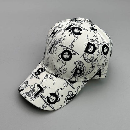 Graffiti Skull Pattern Baseball Cap - Breathable, Stylish Design for 2025 - Buy Center