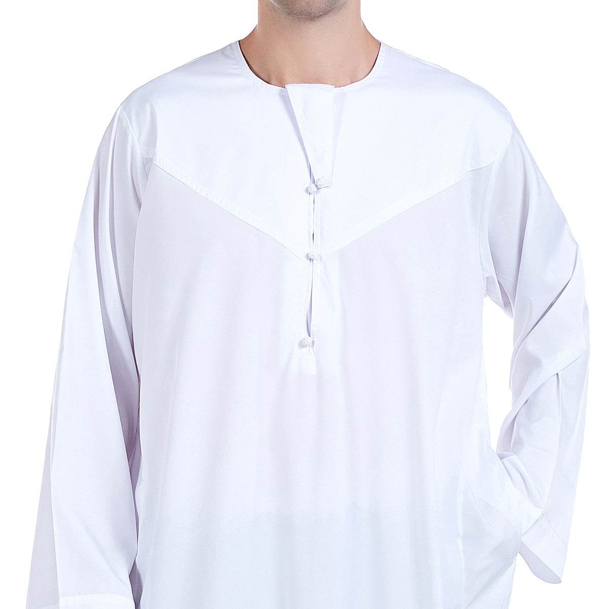 Elegant Middle Eastern Men's Robe - Cotton Blend with Stylish Embroidery - Buy Center