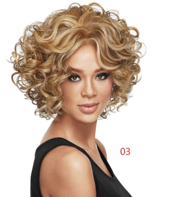 Ladies Short Curly Hair Set - High Temp Silk for Effortless Style - Buy Center
