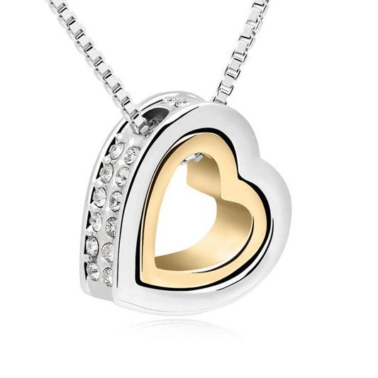 K-Gold Love Heart Necklace - Adjustable 40-45cm Chain for Perfect Fit - Buy Center