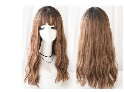 Corn Long Curly Hair Wig - 50CM High Temperature Fiber, Cold Brown - Buy Center