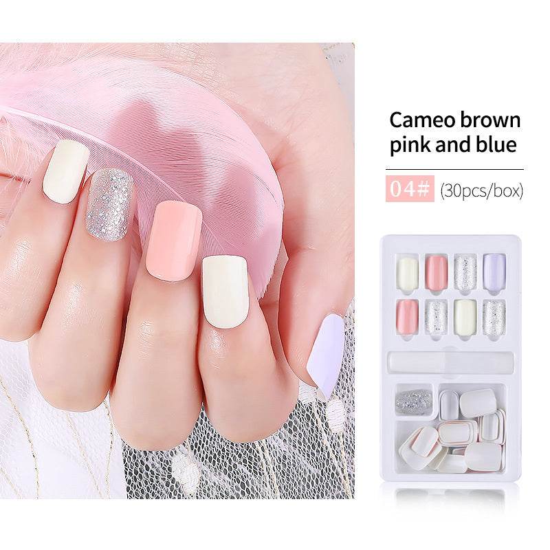 30pcs Detachable False Nail Tips Set - Stylish Full Cover Short Nails - Buy Center
