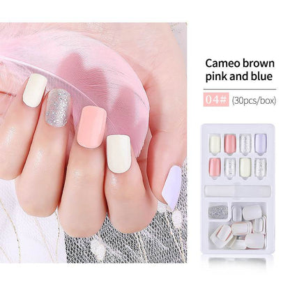 30pcs Detachable False Nail Tips Set - Stylish Full Cover Short Nails - Buy Center