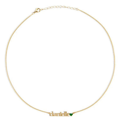 Ladies Heart-Shaped Name Pendant Necklace - Silver & Gold Options - Buy Center