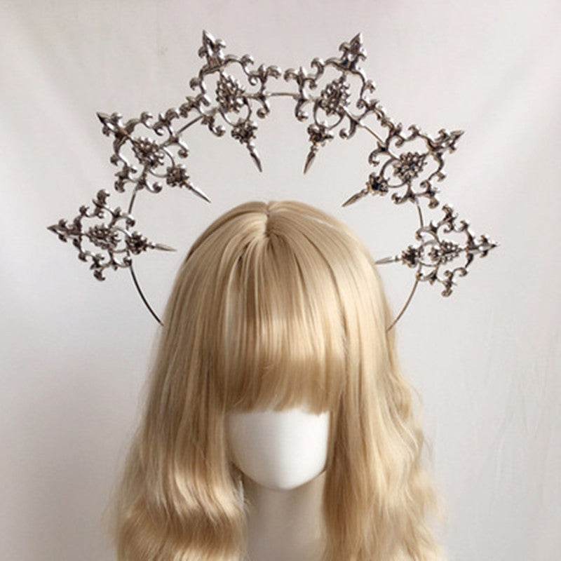 Vintage Wheat Ear Cross Hair Ornament - Elegant Gold & Silver Styles - Buy Center