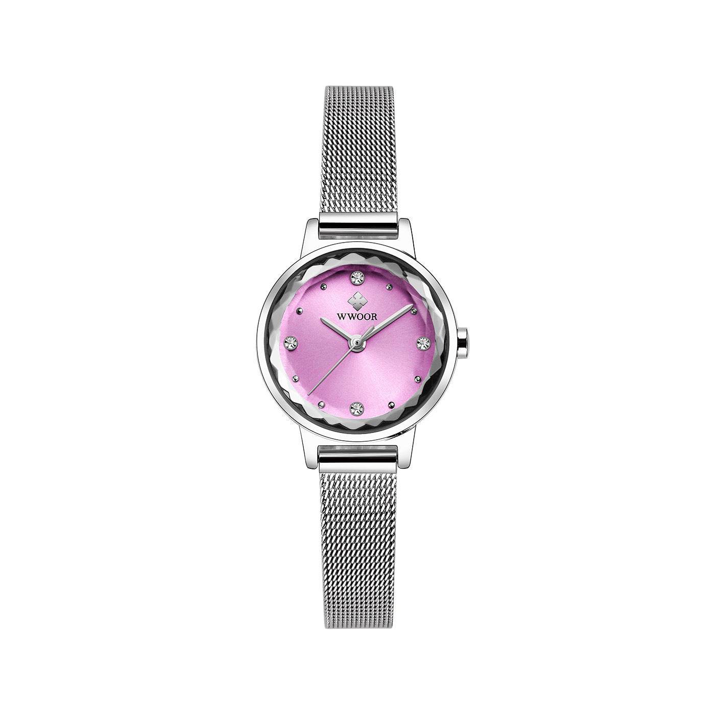 Fashion Simple Women's Quartz Watch - Trendy Mesh Strap & Round Dial - Buy Center