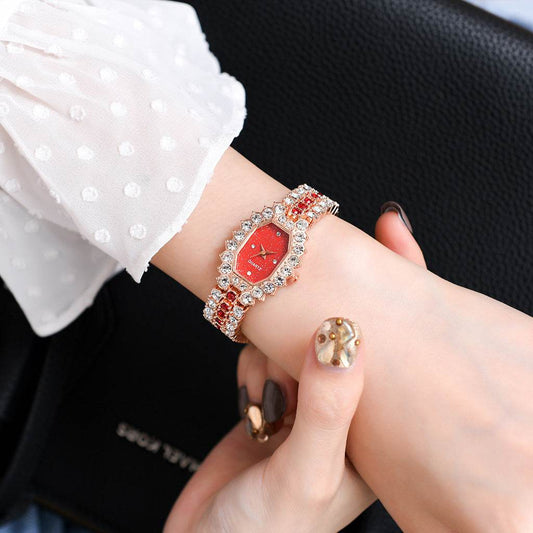 Elegant Ladies Diamond Watch - Starry Emerald Quartz Fashion Timepiece - Buy Center