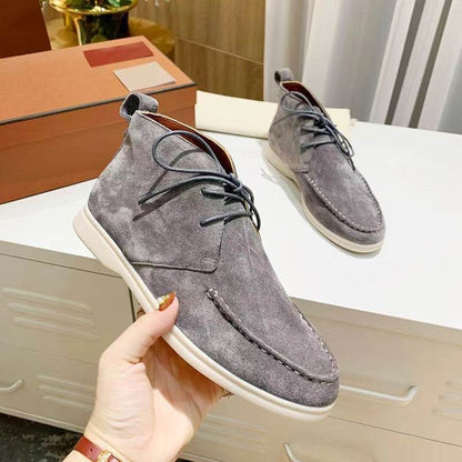 Men's Ankle Lace-up Flat Pumps - Stylish Mid-top Casual Boots 2025 - Buy Center