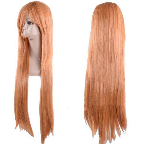 Long Straight Anime Wig - 80cm Human Hair, Heat-Resistant, Stylish Look - Buy Center