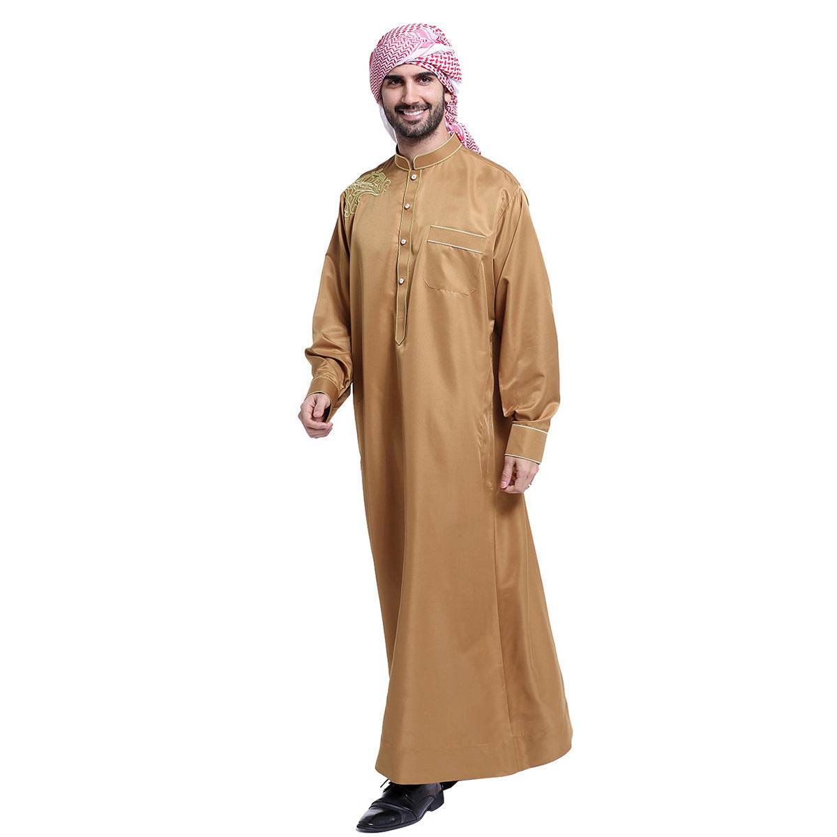 Stylish Arab Men's Robe - Comfortable Polyester Fabric for Any Occasion - Buy Center