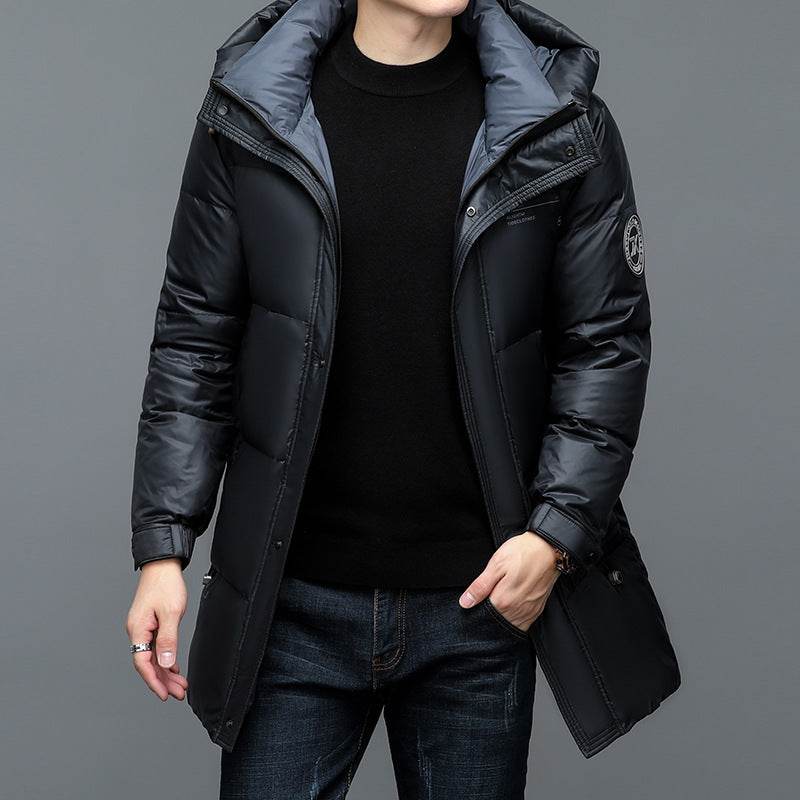 New Winter Men's Duck Down Jacket - Warm & Stylish in Black & Blue - Buy Center