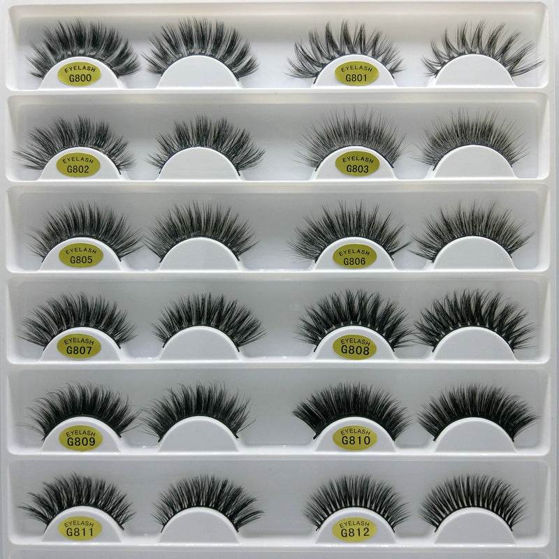 Luxurious 3D Mink Hair False Eyelashes - 5 Pairs for Stunning Volume - Buy Center