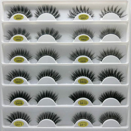 Luxurious 3D Mink Hair False Eyelashes - 5 Pairs for Stunning Volume - Buy Center