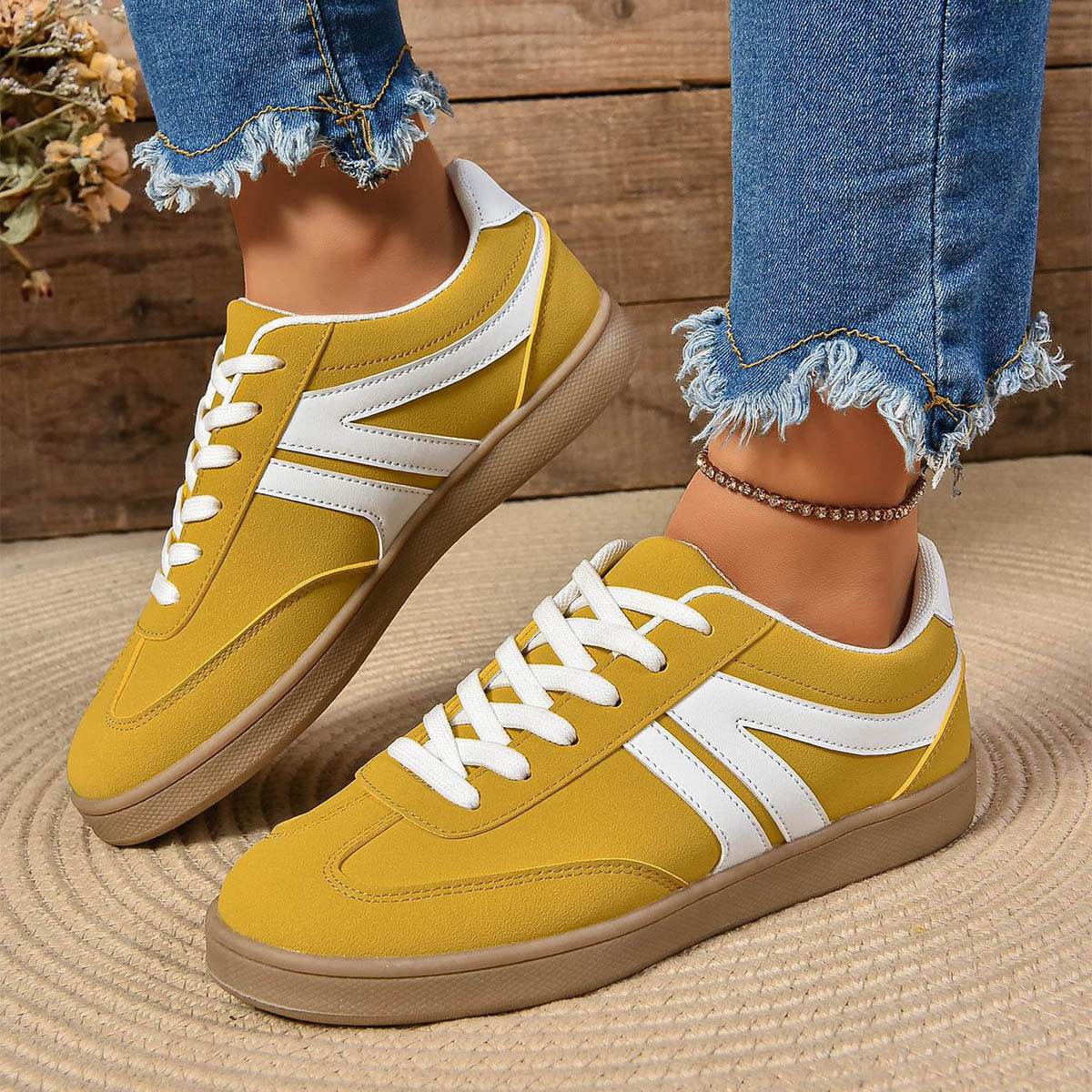 Casual Women's Lace-Up Round Toe Flats - Stylish Slip-On Shoes 2025 - Buy Center