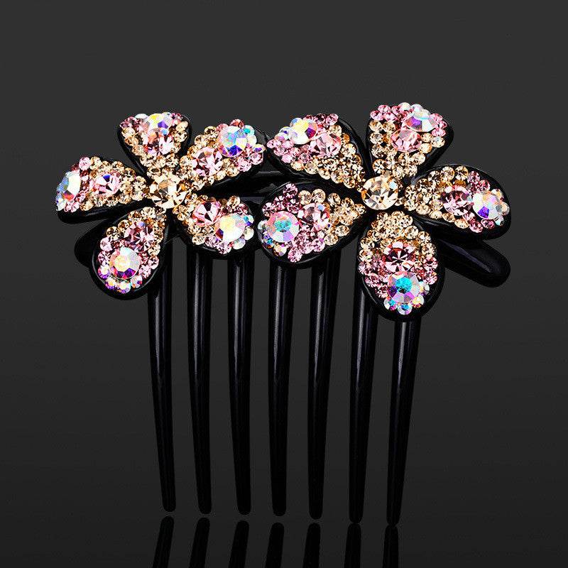 Inserting Comb Hair Ornament - Korean Bow with Sparkling Austrian Diamonds - Buy Center