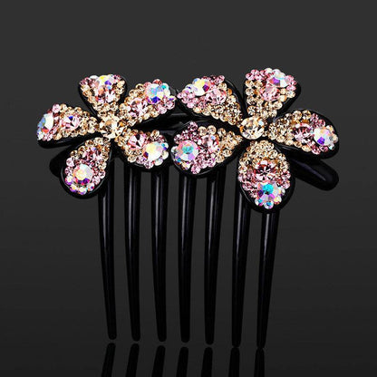 Inserting Comb Hair Ornament - Korean Bow with Sparkling Austrian Diamonds - Buy Center