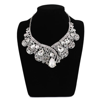 Elegant Rhinestone Bridal Jewelry Set - Necklace & Earrings for Modern Brides - Buy Center