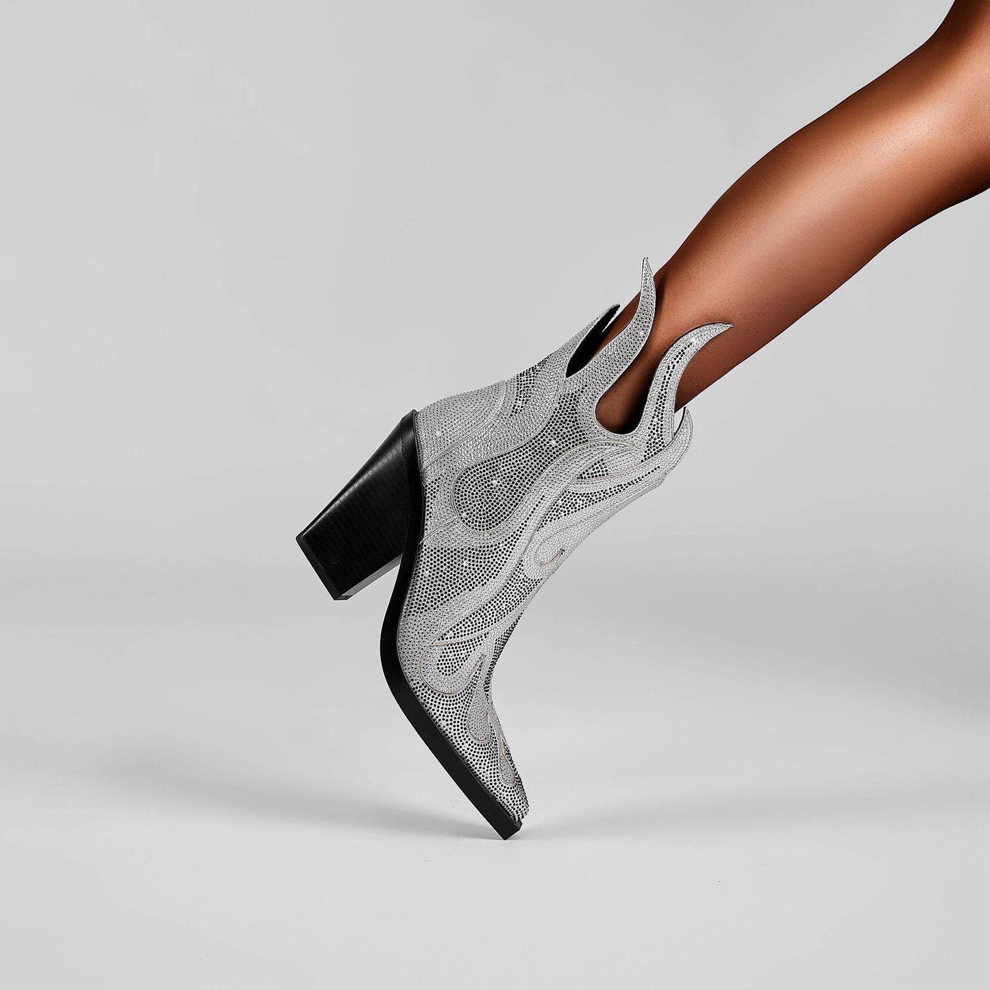 Women's Totem Embroidered Ankle Boots - Gold & Silver Stylish Picks - Buy Center