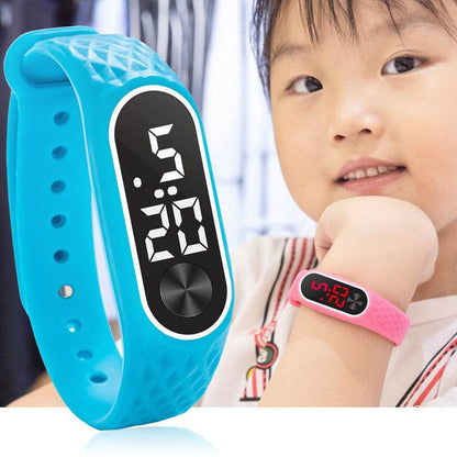 Silicone LED Children's Watch - Fun Red & White Lights, Calendar Display - Buy Center