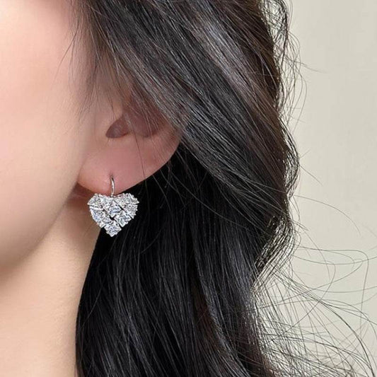 Buy Center Exquisite Peach Heart Earrings - Micro Inlaid Zircon Design - Buy Center