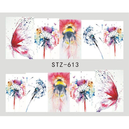Butterfly Flower Nail Art Stickers - DIY Water Transfer Decals for Manicures - Buy Center