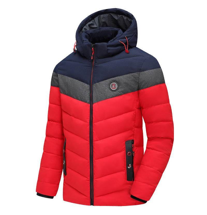 Buycenter Men's Hooded Cotton Jacket - Warm, Loose Fit for Youth Style - Buy Center