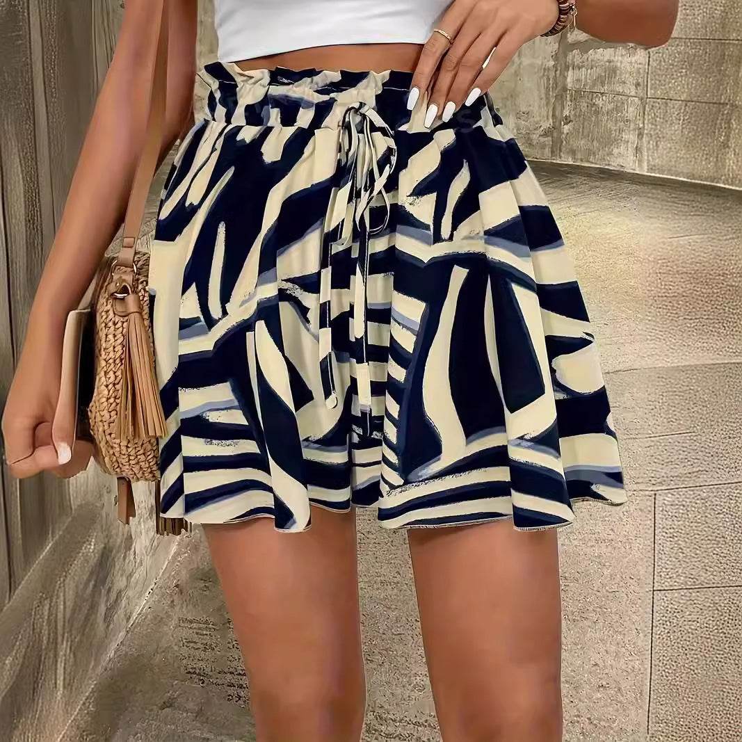 Buycenter Women's Summer Shorts - Elastic Waist, Floral Print, Hot Pants - Buy Center