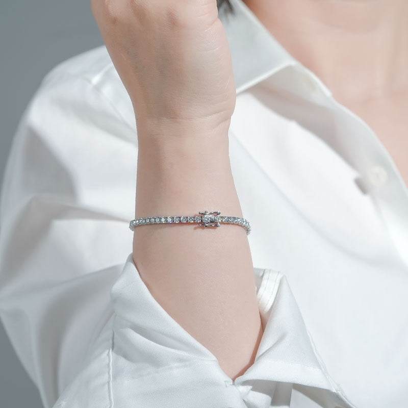 Moissanite Full Diamond Bracelet - High-Grade S925 Sterling Silver for All - Buy Center