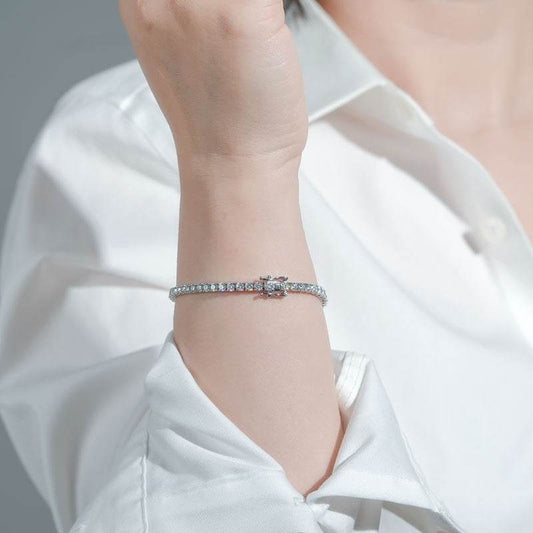 Moissanite Full Diamond Bracelet - High-Grade S925 Sterling Silver for All - Buy Center
