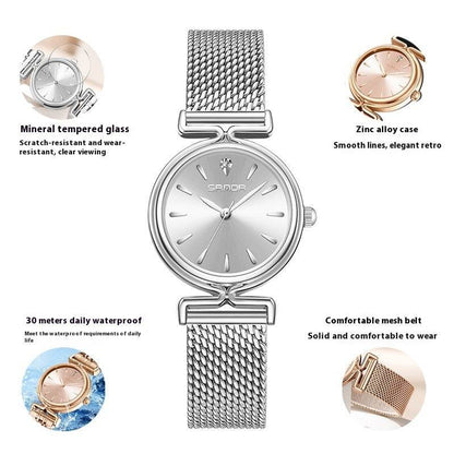 Women's Retro Mesh Strap Watch - Stylish & Waterproof for All Occasions - Buy Center
