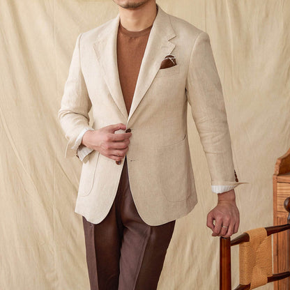 Lightweight Casual Linen Suit Jacket for Men - Summer Fashion Essential - Buy Center