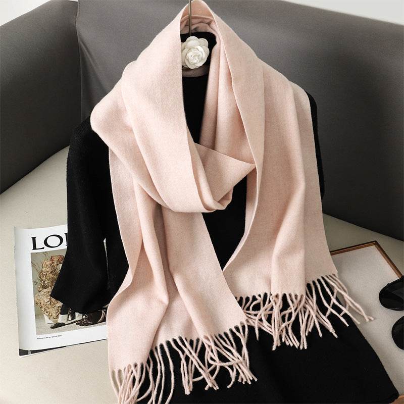 Solid Color Cashmere-like Scarf for Women - Warm, Quick-Drying Shawl - Buy Center