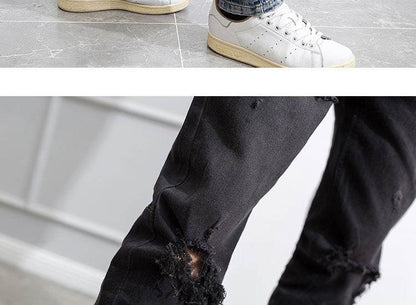 Hip Hop Trend Men's Zipper Jeans - Cotton, Mid Waist, Micro Elasticity - Buy Center