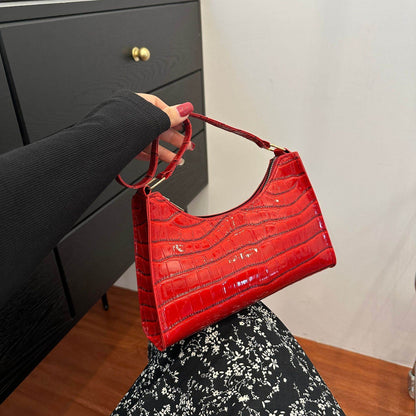 Buycenter Candy Color Shoulder Bag - Embossed Stone Pattern, Soft PU - Buy Center