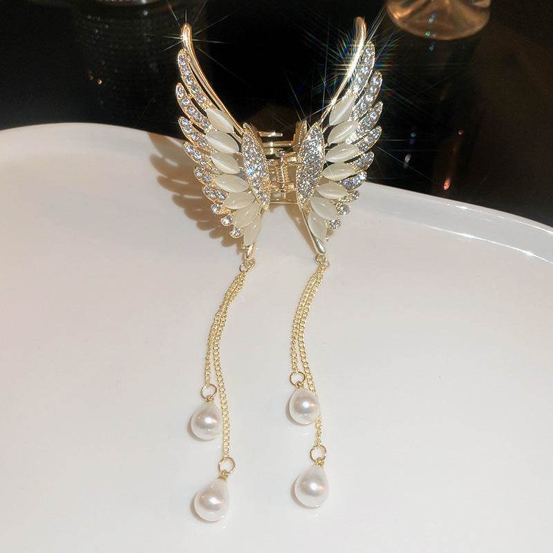 Elegant Golden Pearl Tassel Hairpin - Wedding Hair Jewelry for Women - Buy Center