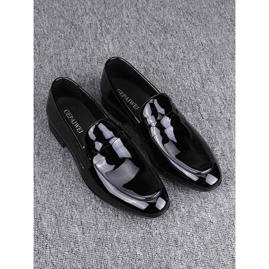 Glossy Slip-On Leather Formal Shoes - Stylish & Breathable Casual Footwear - Buy Center