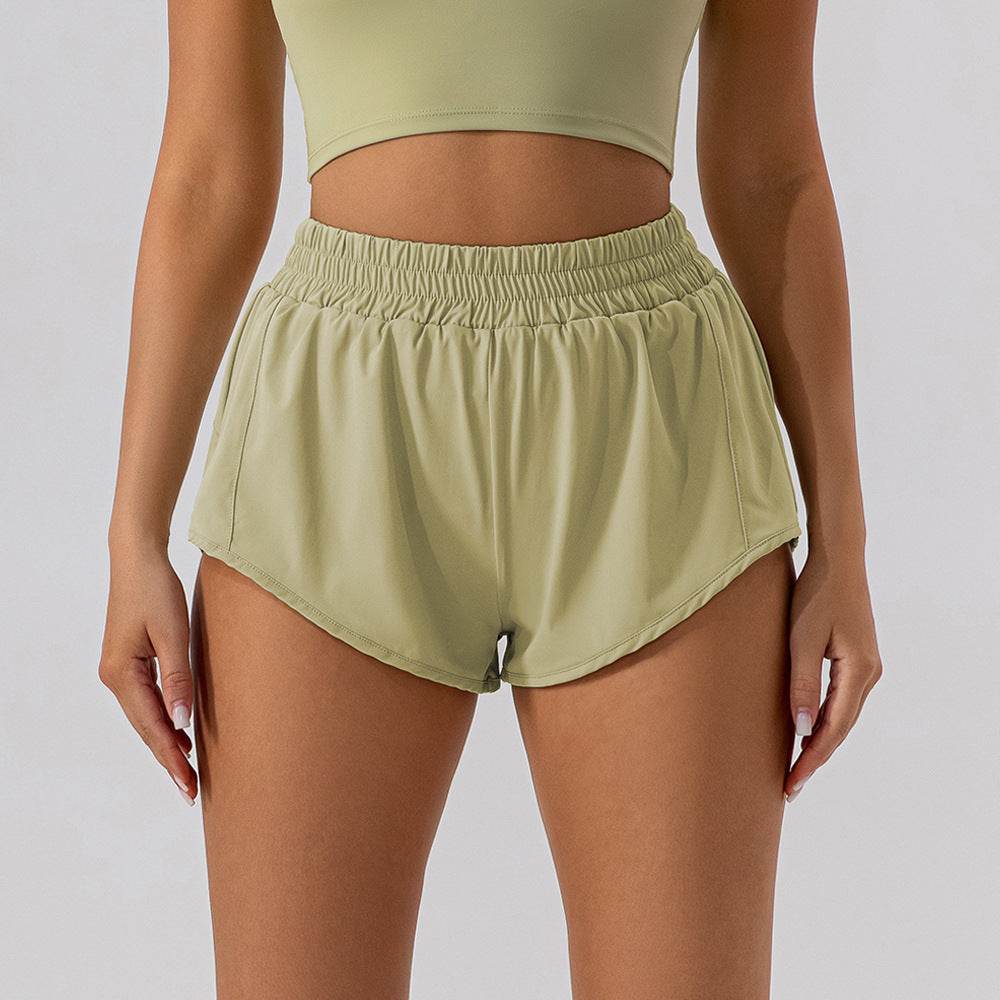 Women's High Waisted Yoga Shorts - Loose Fit in Spearmint & Sky Blue - Buy Center