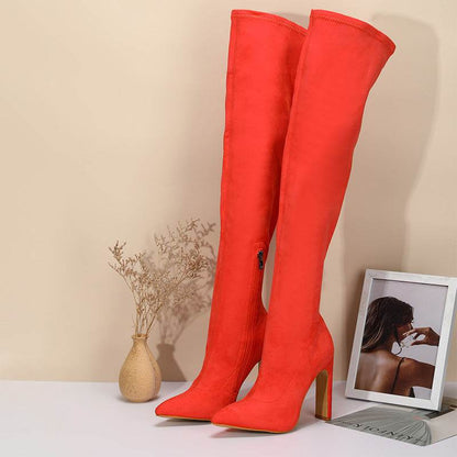 Women's Thick-Heeled Zipper Boots - Stylish Solid Colors for 2025 - Buy Center