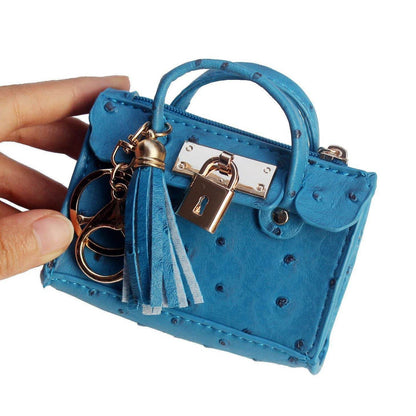 Trendy Fashionable Leather Mini Handbag with Tassels - Solid Color - Buy Center