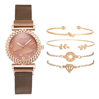 Elegant Butterfly Watch & Bracelet Set - Chic Quartz for Women - Buy Center